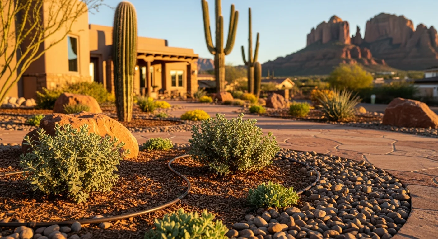 Landscape contractor installing irrigation system and turf in residential yard