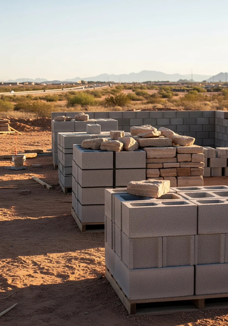Professional tradesperson working on a Black Canyon City property with open desert and highway corridor visible.