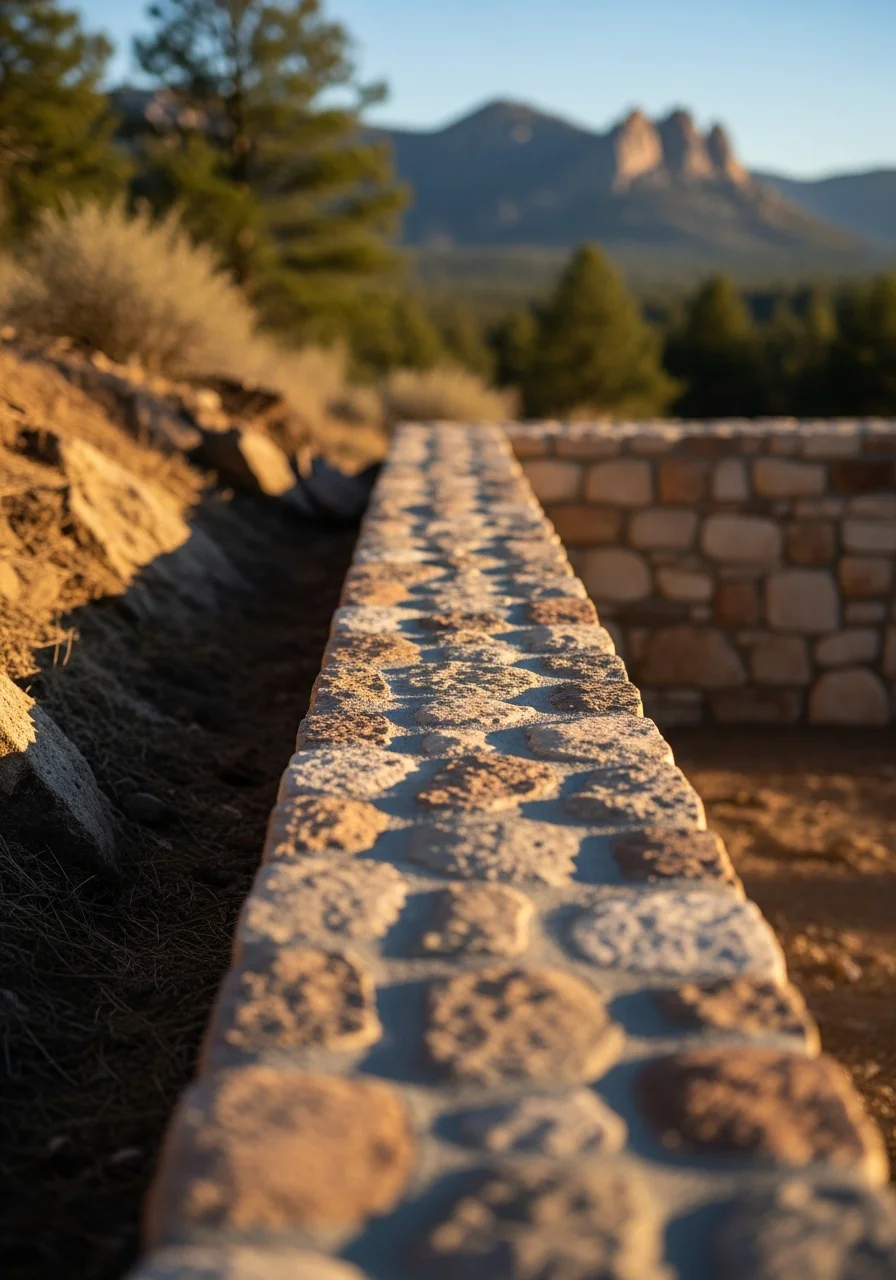 Skilled professional working on a Prescott-area home exterior with mountain backdrop visible.