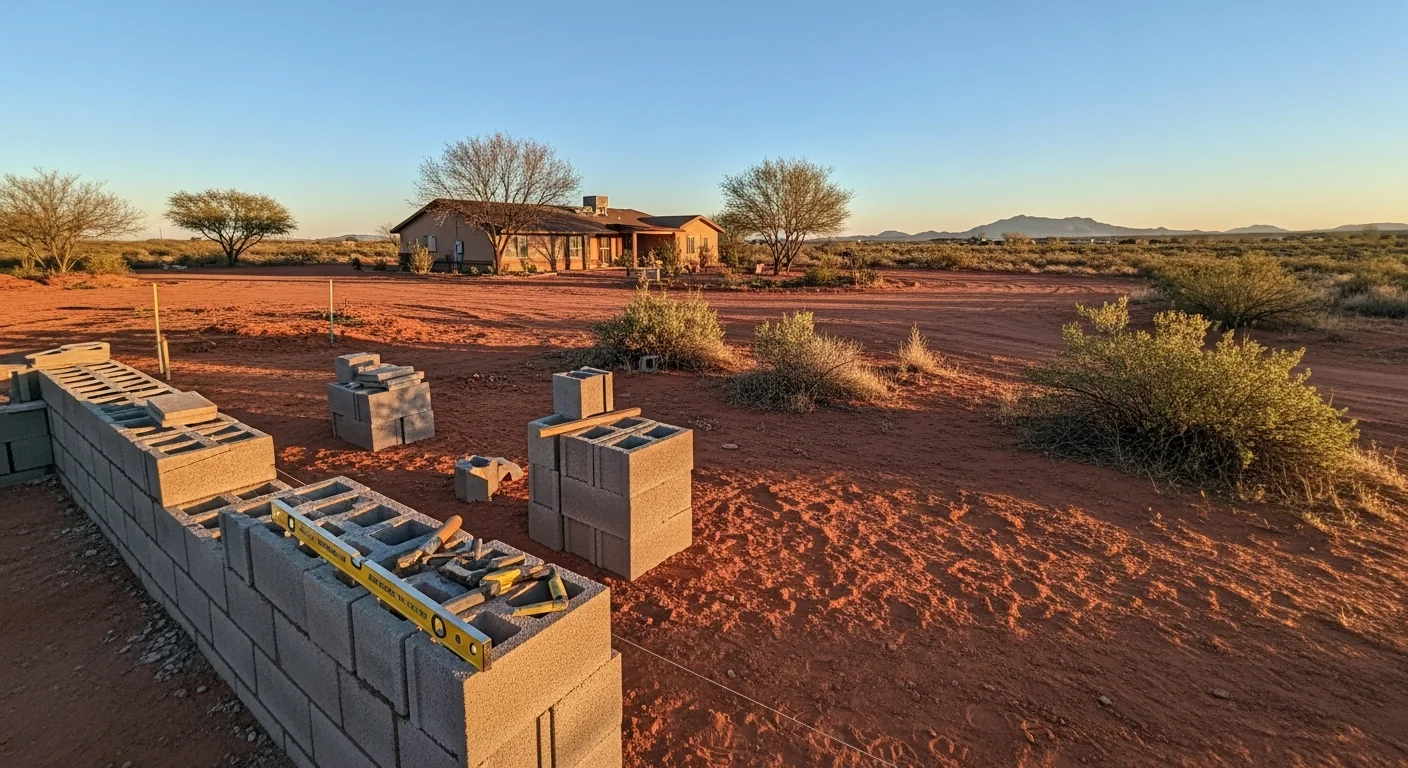 Rural property in Wilhoit with desert landscape and clear skies, showing typical high-desert terrain and vegetation.